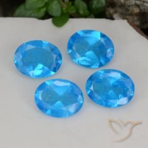 Gemas de Apatito Azul natural de 1.21 ct, Ovalada, VS-SI