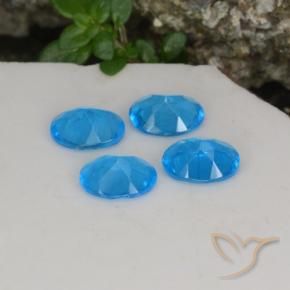 Gemas de Apatito Azul natural de 1.21 ct, Ovalada, VS-SI