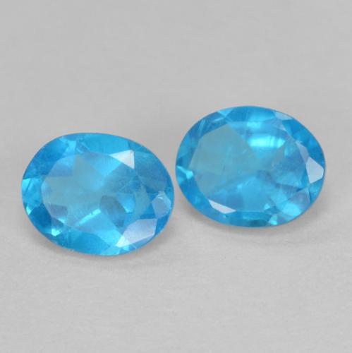 Gemas de apatita azul natural de 0,72 ct, corte óvalo, VS-SI