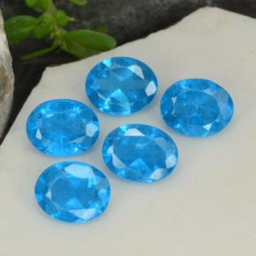 Gemas de Apatito Azul intenso natural de 1.66 ct, Corte Óvalo, VS-SI