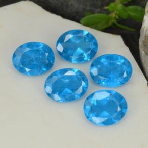 Gemas de Apatito Azul intenso natural de 1.66 ct, Corte Óvalo, VS-SI