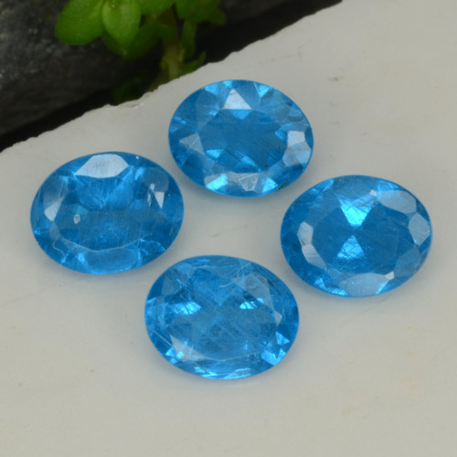 Gemas de Apatito Azul intenso natural de 1.34 ct, Corte Óvalo, VS-SI
