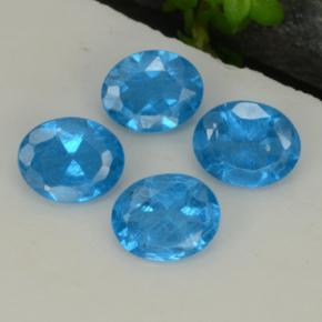 Gemas de Apatito Azul intenso natural de 1.34 ct, Corte Óvalo, VS-SI