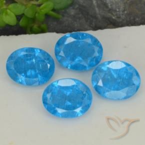 Gemas de Apatito Azul intenso natural de 1.52 ct, Ovalada, VS-SI