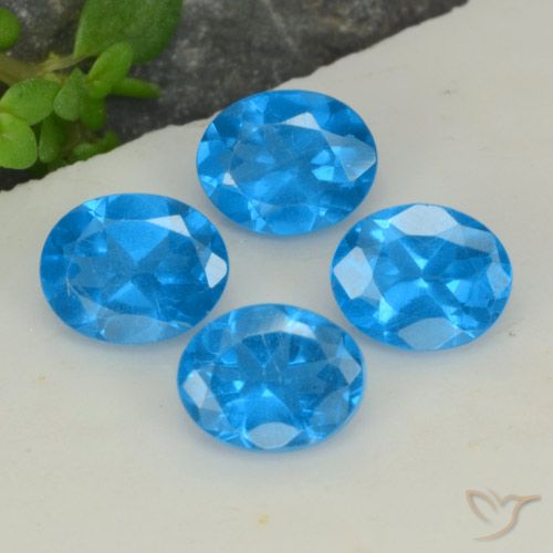 1.43ctw Natural Azul intenso Apatito, Ovalada, VS-SI