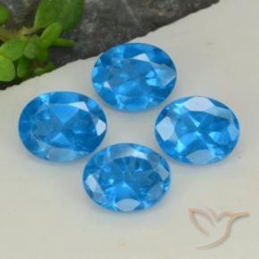 Gemas de Apatito Azul intenso natural de 1.43 ct, Ovalada, VS-SI