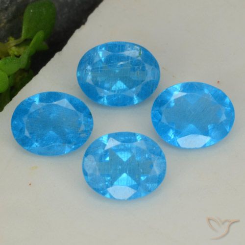 1.28ctw Natural Azul intenso Apatito, Ovalada, VS-SI