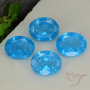 Gemas de Apatito Azul intenso natural de 1.28 ct, Ovalada, VS-SI