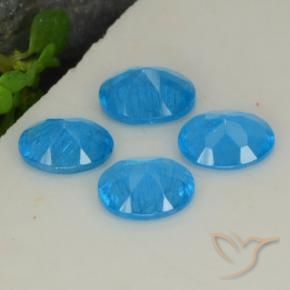 Gemas de Apatito Azul intenso natural de 1.28 ct, Ovalada, VS-SI