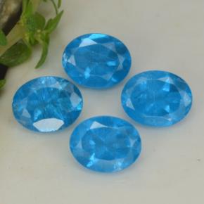Gemas de apatita azul natural de 1,60 ct, corte óvalo, VS-SI