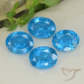 Gemas de Apatito Azul intenso natural de 1.40 ct, Ovalada, VS-SI