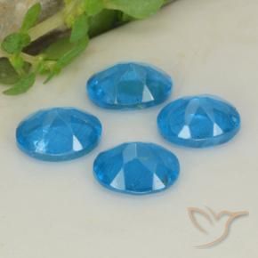 Gemas de Apatito Azul intenso natural de 1.40 ct, Ovalada, VS-SI