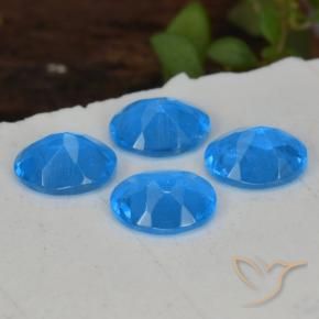 Gemas de Apatito Azul intenso natural de 1.29 ct, Ovalada, VS-SI