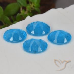 Gemas de Apatito Azul intenso natural de 1.34 ct, Ovalada, VS-SI