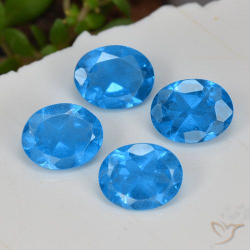 1.40ctw Natural Azul intenso Apatito, Ovalada, VS-SI