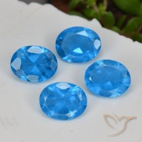 Gemas de Apatito Azul intenso natural de 1.40 ct, Ovalada, VS-SI