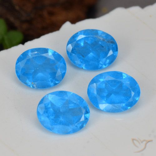 1.41ctw Natural Azul intenso Apatito, Ovalada, VS-SI