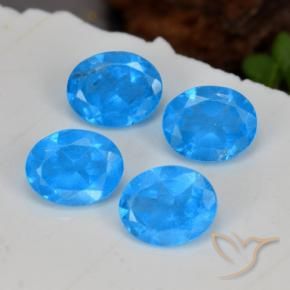 Gemas de Apatito Azul intenso natural de 1.41 ct, Ovalada, VS-SI