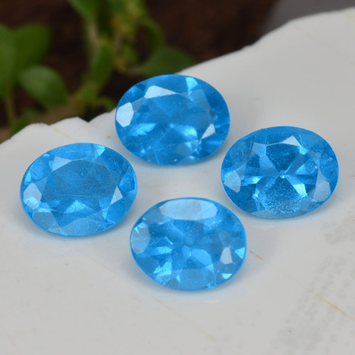 Gemas de apatita azul natural de 1,33 ct, corte óvalo, VS-SI