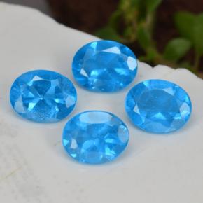 Gemas de apatita azul natural de 1,33 ct, corte óvalo, VS-SI