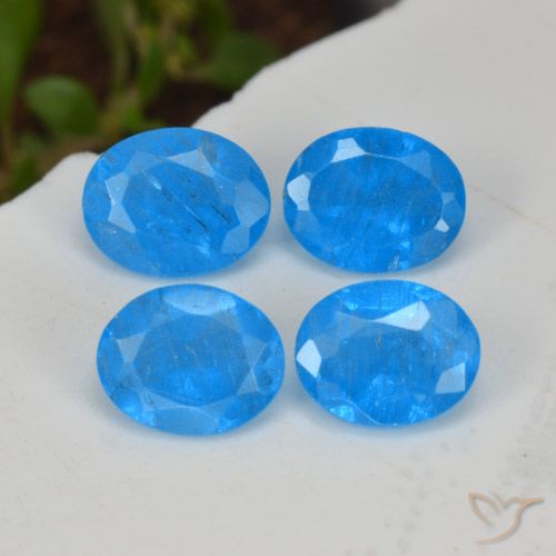 1.43ctw Natural Azul intenso Apatito, Ovalada, VS-SI