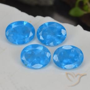 Gemas de Apatito Azul intenso natural de 1.48 ct, Ovalada, VS-SI