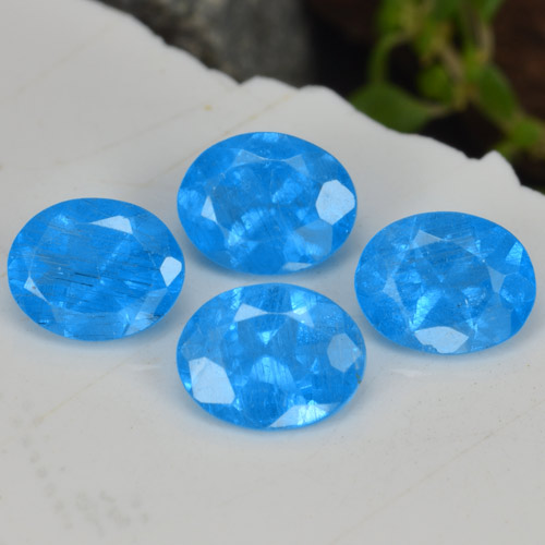 Gemas de apatita azul natural de 1,40 ct, corte óvalo, VS-SI
