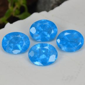 Gemas de apatita azul natural de 1,40 ct, corte óvalo, VS-SI