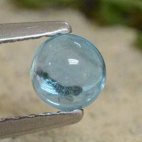 Apatita azul natural de 0,47 ct, corte redondo, transparente