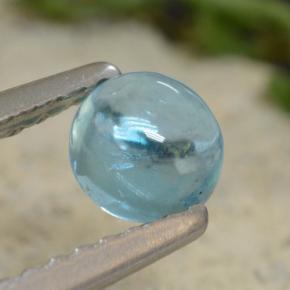Apatita azul natural de 0,47 ct, corte redondo, transparente