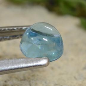 Apatita azul natural de 0,47 ct, corte redondo, transparente
