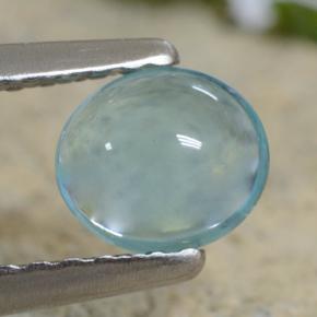 Apatito Azul verdoso natural de 0.54 ct, Corte Óvalo, Transparente