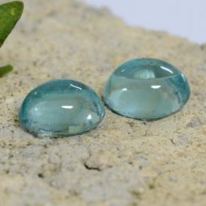 Gemas de apatita celeste natural de 0,84 ct, corte óvalo, transparente
