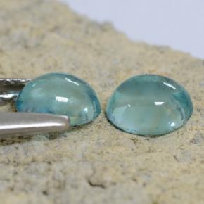 Gemas de apatita celeste natural de 0,84 ct, corte óvalo, transparente