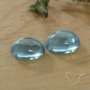 Gemas de Apatito Azul natural de 0.80 ct, Ovalada, Transparente