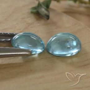 Gemas de Apatito Azul natural de 0.80 ct, Ovalada, Transparente