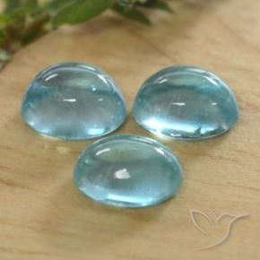Gemas de Apatito Azul olímpico natural de 1.37 ct, Ovalada, Transparente