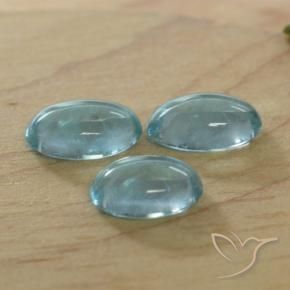 Gemas de Apatito Azul verdoso claro natural de 1.25 ct, Ovalada, Transparente