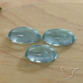 Gemas de Apatito Azul verdoso claro natural de 1.25 ct, Ovalada, Transparente