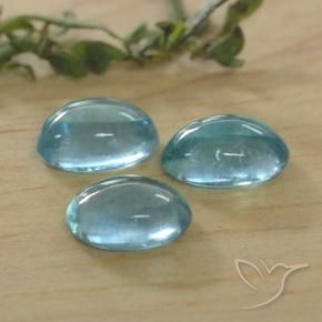 Gemas de Apatito Azul verdoso claro natural de 1.43 ct, Ovalada, Transparente