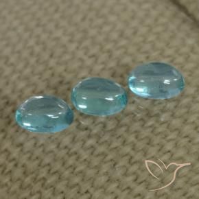 Gemas de Apatito Azul agua natural de 0.92 ct, Ovalada, Transparente