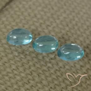 Gemas de Apatito Azul agua natural de 0.92 ct, Ovalada, Transparente