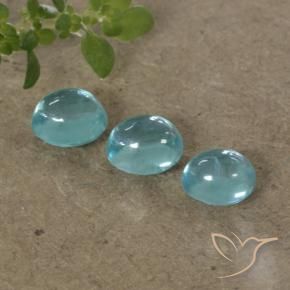 Gemas de Apatito Azul olímpico natural de 1.26 ct, Ovalada, Transparente