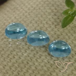 Gemas de Apatito Verde azul claro medio natural de 1.32 ct, Ovalada, Transparente