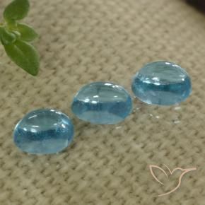 Gemas de Apatito Verde azul claro medio natural de 1.32 ct, Ovalada, Transparente