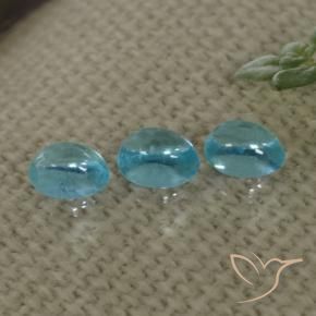 Gemas de Apatito Azul natural de 1.02 ct, Ovalada, Transparente