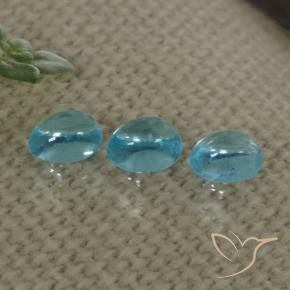 Gemas de Apatito Azul natural de 1.02 ct, Ovalada, Transparente