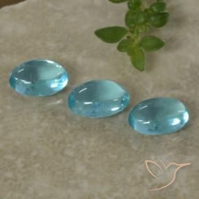 Gemas de apatita azul natural de 1,32 ct, corte óvalo, transparente