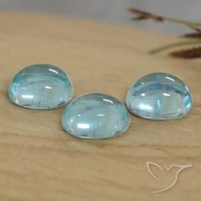Gemas de Apatito Azul claro natural de 1.33 ct, Ovalada, Transparente
