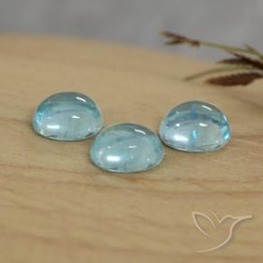 Gemas de Apatito Azul claro natural de 1.33 ct, Ovalada, Transparente